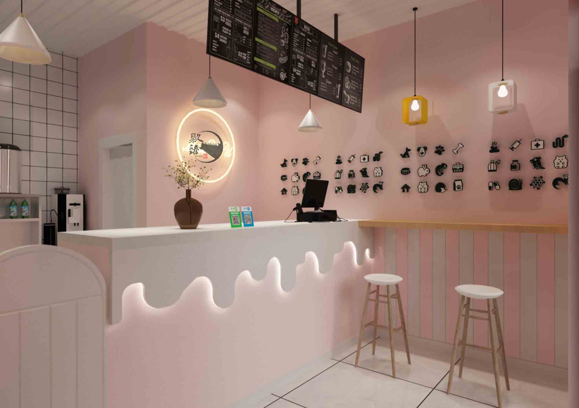盐池甜心奶茶店设计|设计师所营造的气氛无不让人感觉舒适